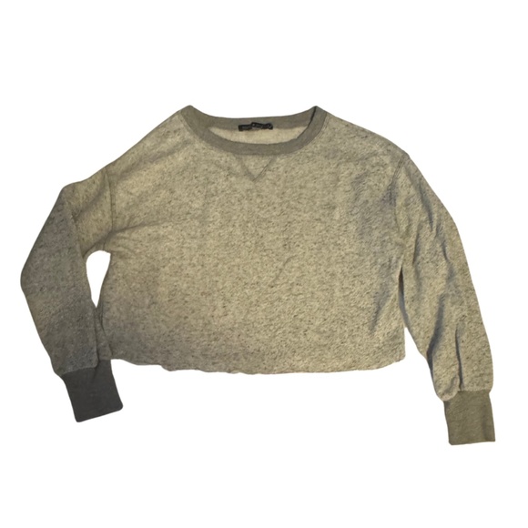 BRANDY MELVILLE CROPPED LONG SLEEVE CREW NECK SWEATSHIRT - Picture 1 of 3